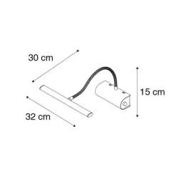Design Wandleuchte schwarz 32 cm inkl. LED mit Dimmer - Tableau