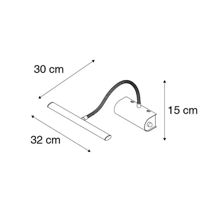 Design Wandleuchte schwarz 32 cm inkl. LED mit Dimmer - Tableau