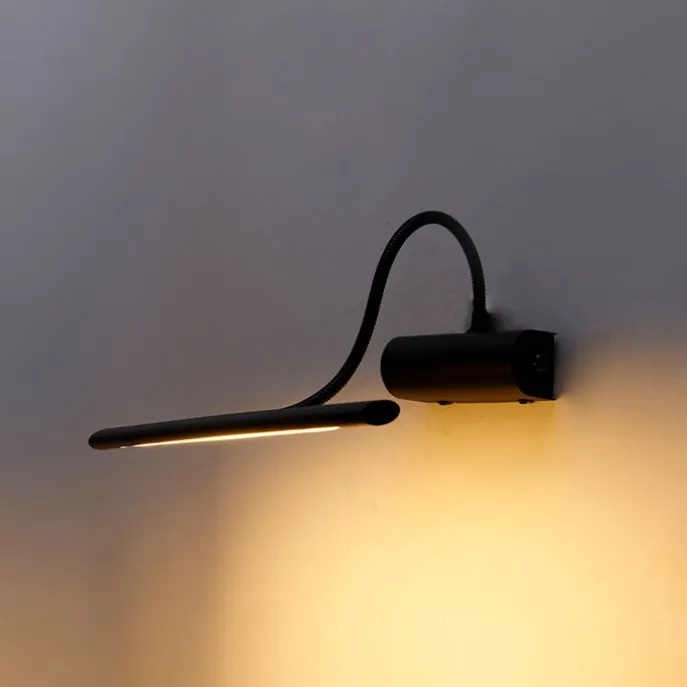 Design Wandleuchte schwarz 32 cm inkl. LED mit Dimmer - Tableau