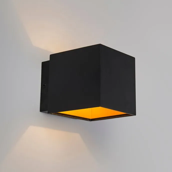 Design Wandleuchte schwarz / gold inkl. LED - Caja