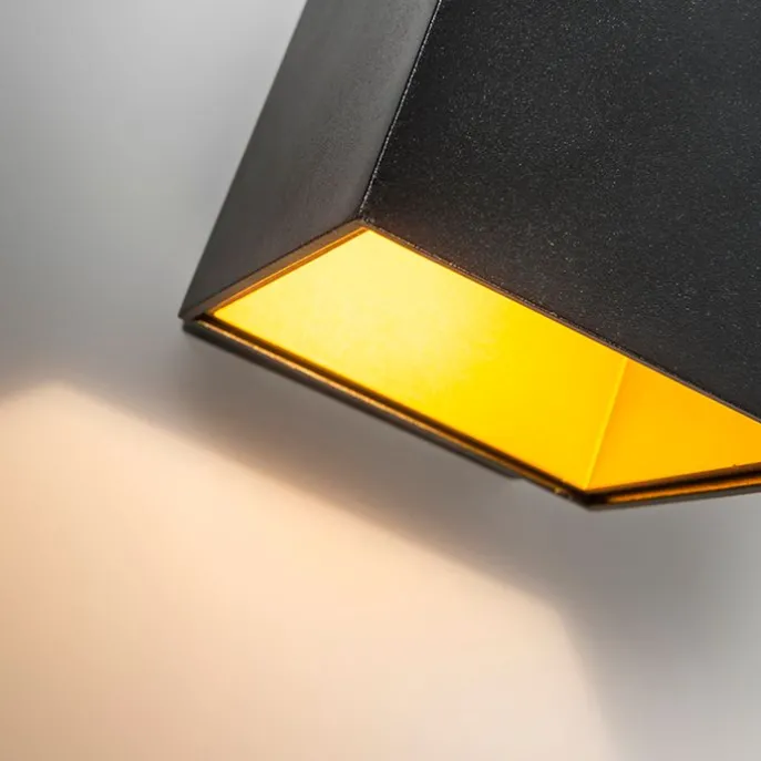 Design Wandleuchte schwarz / gold inkl. LED - Caja