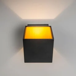 Design Wandleuchte schwarz / gold inkl. LED - Caja