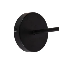 Design Wandleuchte schwarz mit Rauchglas - Kuppel