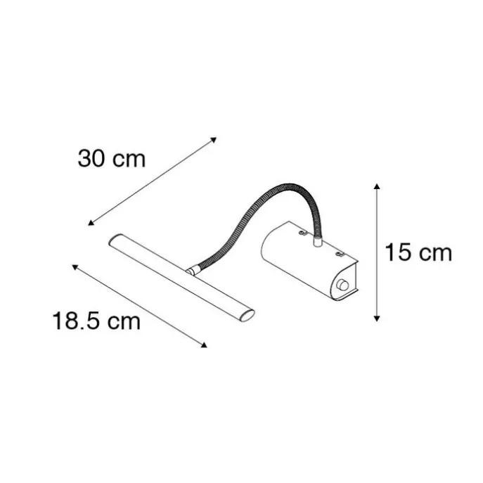 Design Wandleuchte schwarz 18,5 cm inkl. LED mit Dimmer - Tableau