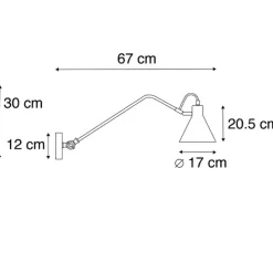 Design Wandleuchte schwarz verstellbar - Luna