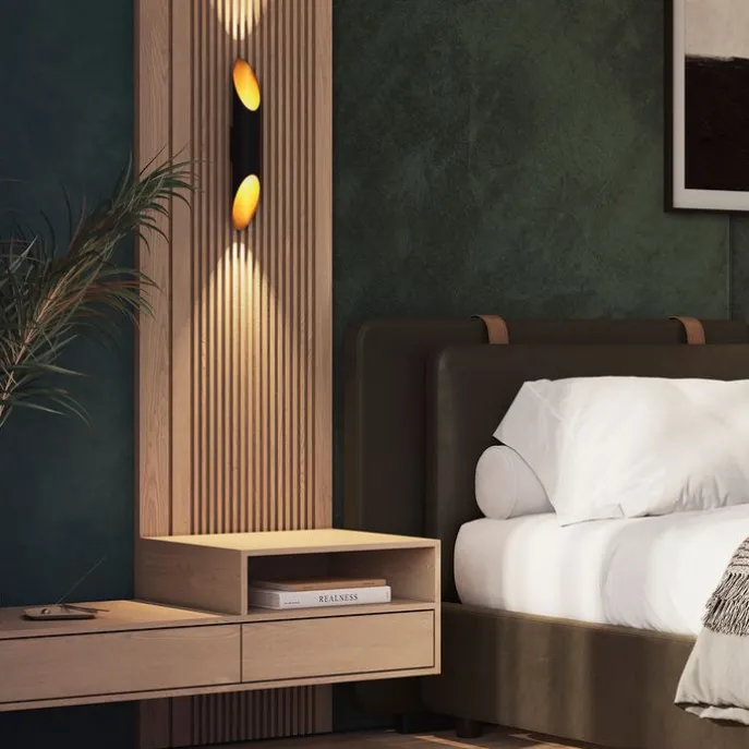 Design Wandleuchte schwarz mit Gold - Organo L.