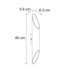 Design Wandleuchte schwarz mit Gold - Organo L.