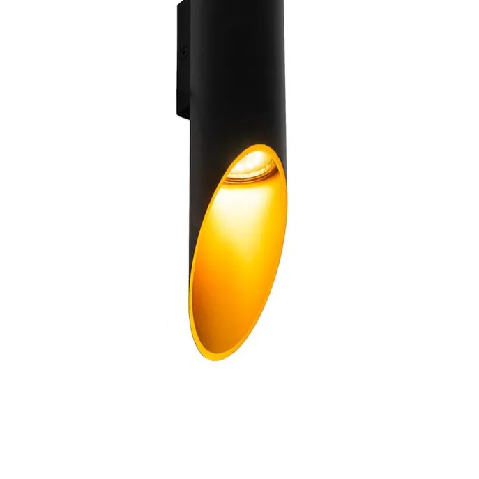 Design Wandleuchte schwarz mit Gold - Organo L.