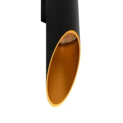 Design Wandleuchte schwarz mit Gold - Organo L.