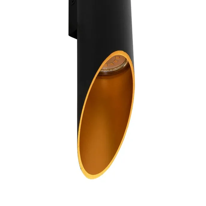 Design Wandleuchte schwarz mit Gold - Organo L.