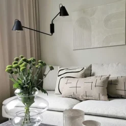 Design Wandleuchte schwarz 2-Licht einstellbar - Lune