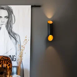 Design Wandleuchte schwarz mit Gold - Organo S.