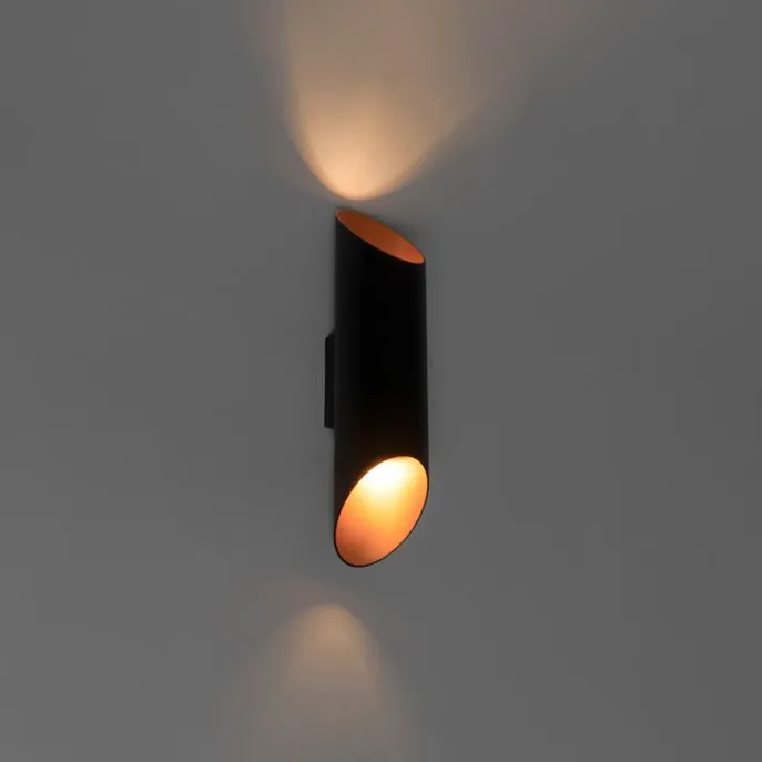 Design Wandleuchte schwarz mit Gold - Organo S.