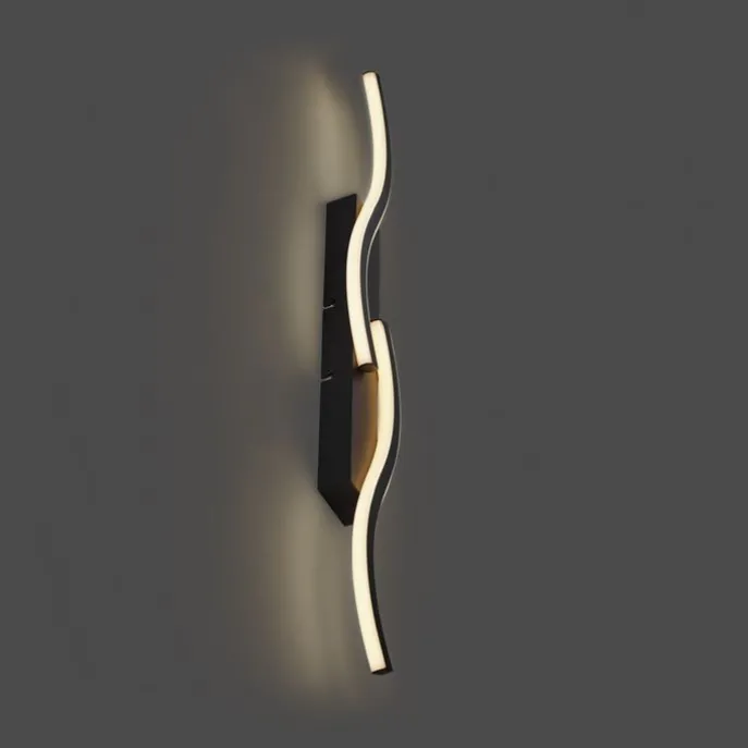 Design Wandleuchte Schwarz 3-Stufen-Dimmbar 2-Licht - Bummy