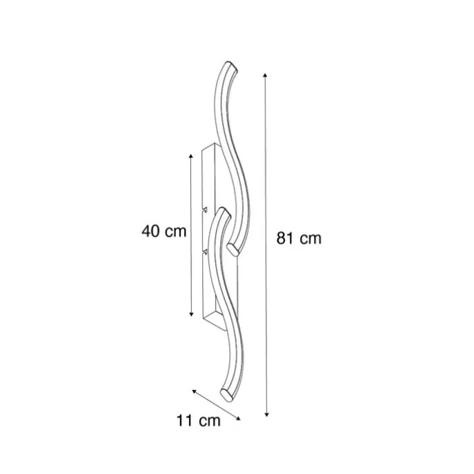 Design Wandleuchte Schwarz 3-Stufen-Dimmbar 2-Licht - Bummy
