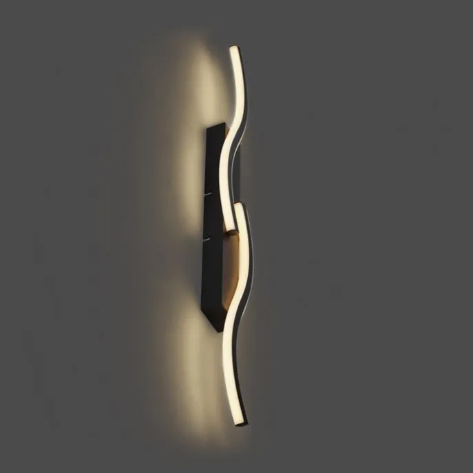 Design Wandleuchte Schwarz 3-Stufen-Dimmbar 2-Licht - Bummy