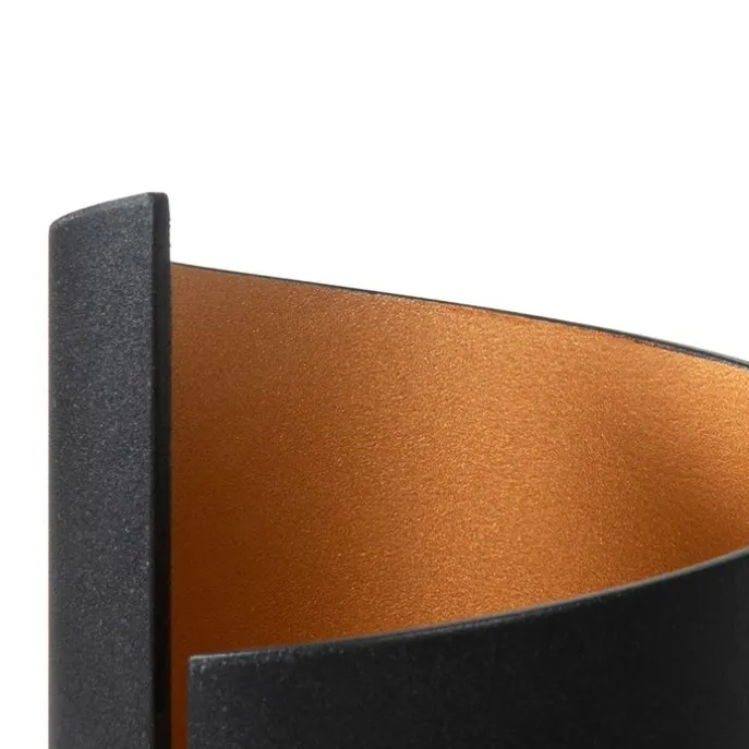 Design Wandleuchte schwarz mit Gold - Faldo