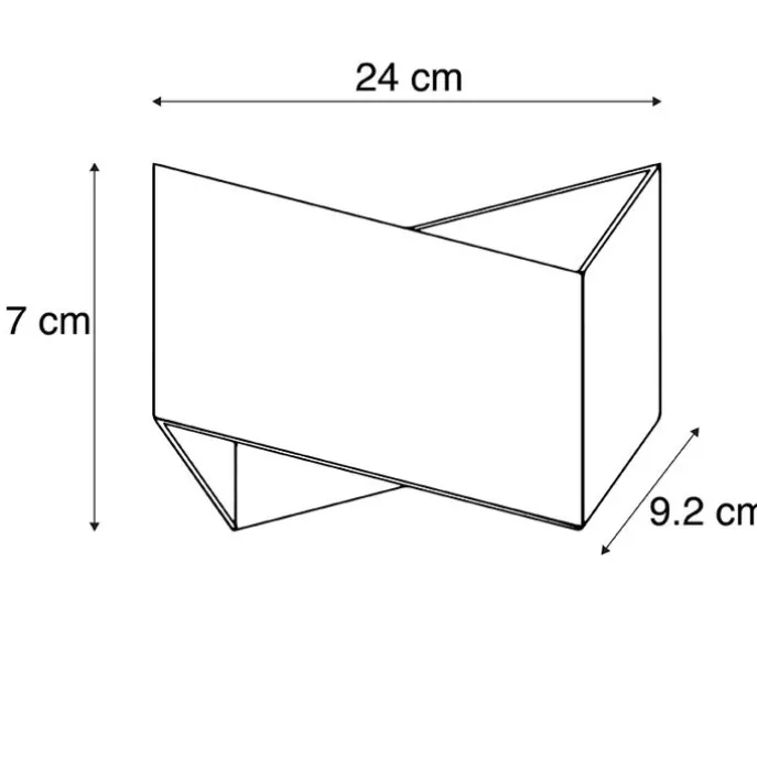 Design Wandleuchte Schwarz mit Goldener Innenseite - Fold