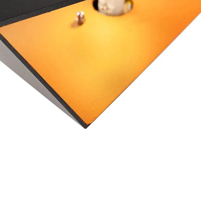 Design Wandleuchte Schwarz mit Goldener Innenseite - Fold