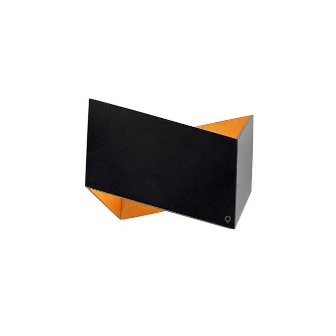 Design Wandleuchte Schwarz mit Goldener Innenseite - Fold