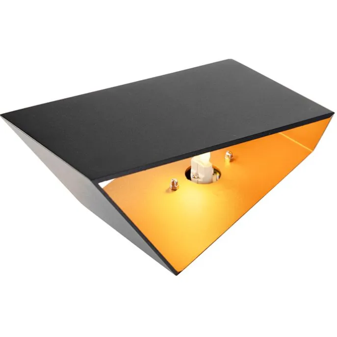 Design Wandleuchte Schwarz mit Goldener Innenseite - Fold