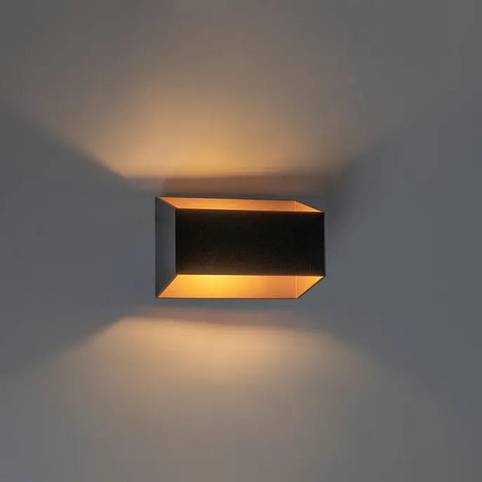 Design Wandleuchte schwarz mit Gold - Alone S.
