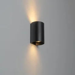 Design Wandleuchte Schwarz Rund GU10 50mm - Sabbir