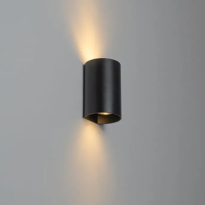 Design Wandleuchte Schwarz Rund GU10 50mm - Sabbir