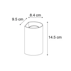 Design Wandleuchte Schwarz Rund GU10 50mm - Sabbir
