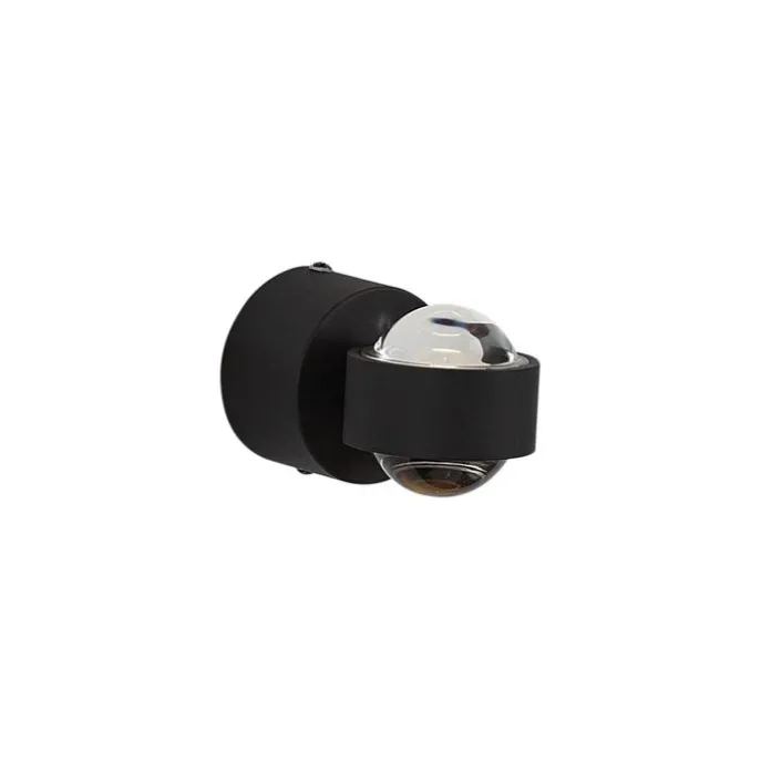 Design Wandleuchte Schwarz inkl. LED IP44 - Lens