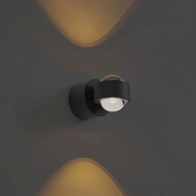 Design Wandleuchte Schwarz inkl. LED IP44 - Lens