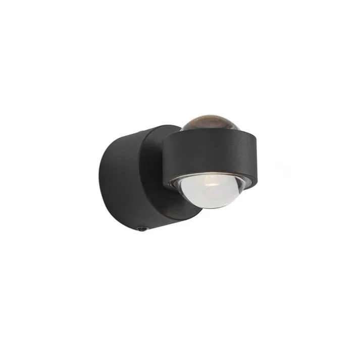 Design Wandleuchte Schwarz inkl. LED IP44 - Lens