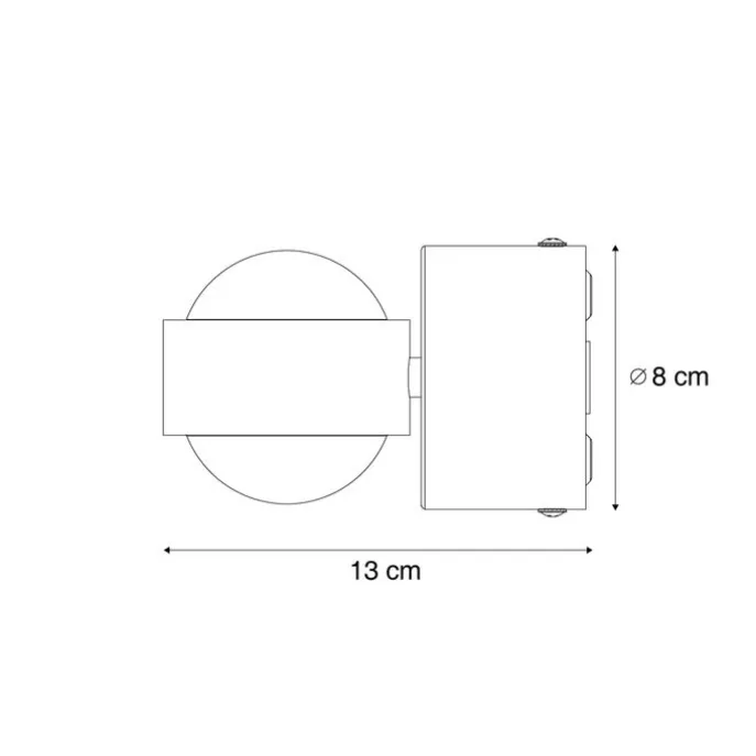 Design Wandleuchte Schwarz inkl. LED IP44 - Lens