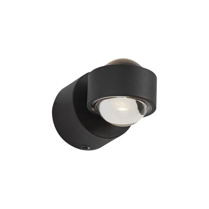 Design Wandleuchte Schwarz inkl. LED IP44 - Lens