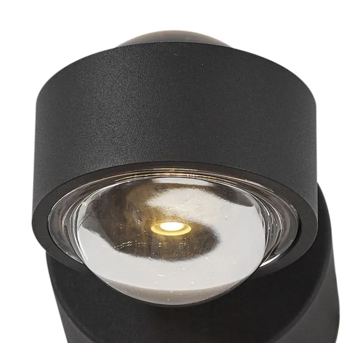 Design Wandleuchte Schwarz inkl. LED IP44 - Lens