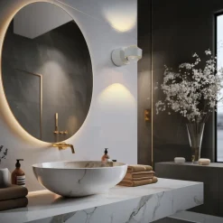 Design Wandleuchte Weiß inkl. LED IP44 - Lens