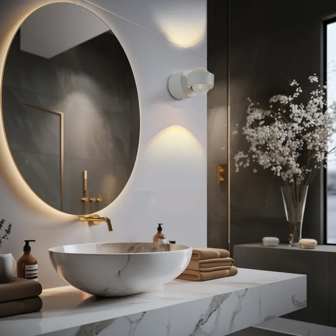 Design Wandleuchte Weiß inkl. LED IP44 - Lens