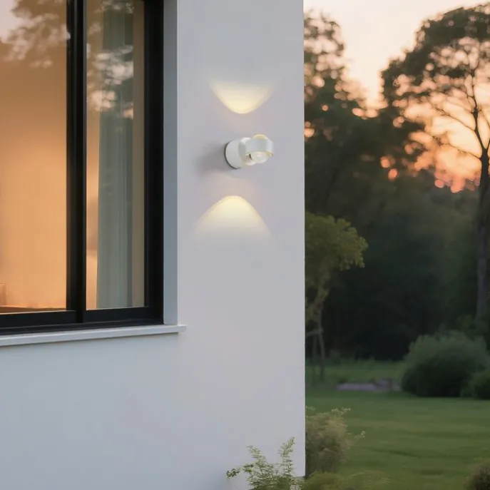 Design Wandleuchte Weiß inkl. LED IP44 - Lens