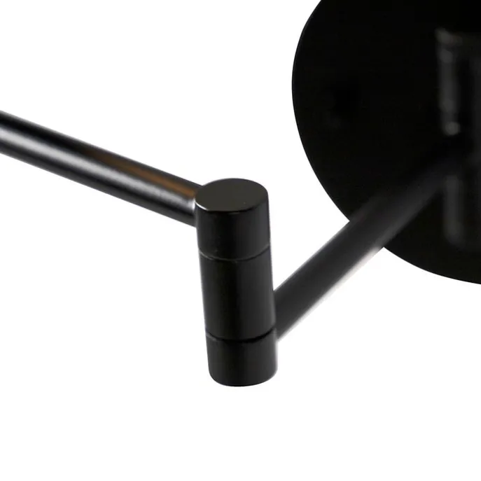 Design Wandspiegel schwarz inkl. LED verstellbar IP44 mit Zugschnur - Vicino