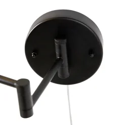 Design Wandspiegel schwarz inkl. LED verstellbar IP44 mit Zugschnur - Vicino