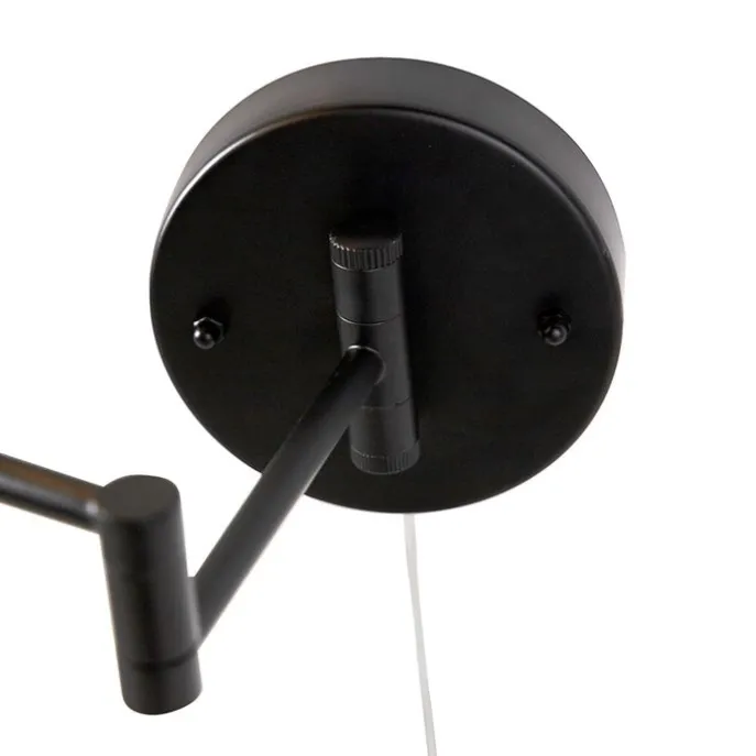 Design Wandspiegel schwarz inkl. LED verstellbar IP44 mit Zugschnur - Vicino