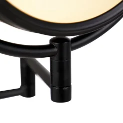 Design Wandspiegel schwarz inkl. LED verstellbar IP44 mit Zugschnur - Vicino