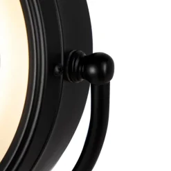 Design Wandspiegel schwarz inkl. LED verstellbar IP44 mit Zugschnur - Vicino