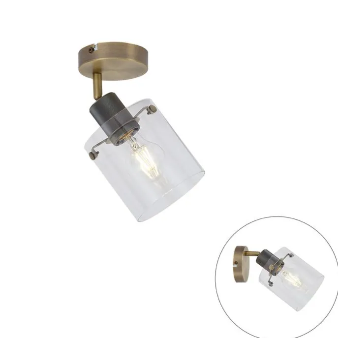 Design Wandstrahler Bronze mit Klarglas - Domo