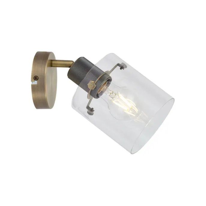 Design Wandstrahler Bronze mit Klarglas - Domo