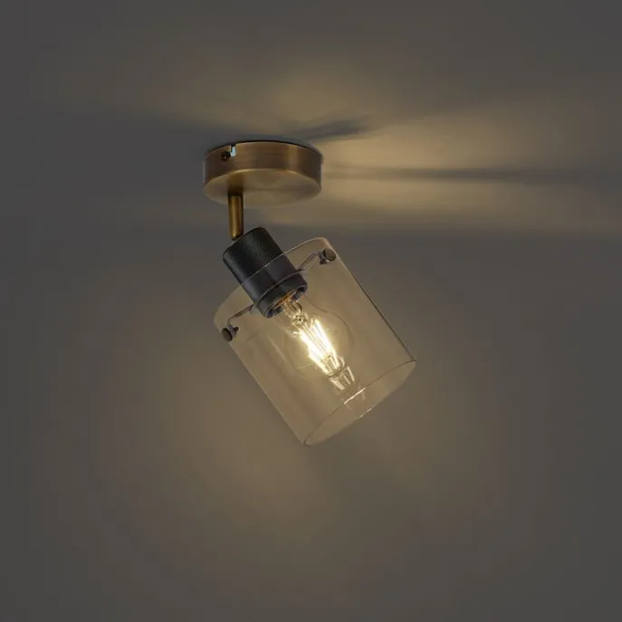 Design Wandstrahler Bronze mit Klarglas - Domo