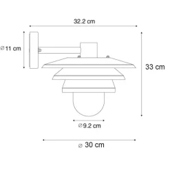 Design-Außenwandleuchte schwarz IP44 - Morty