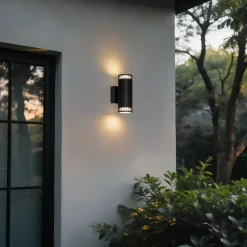 Design-Außenwandleuchte schwarz 2-Licht IP44 - Boris