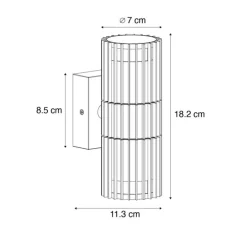 Design-Außenwandleuchte schwarz 2-Licht IP44 - Boris