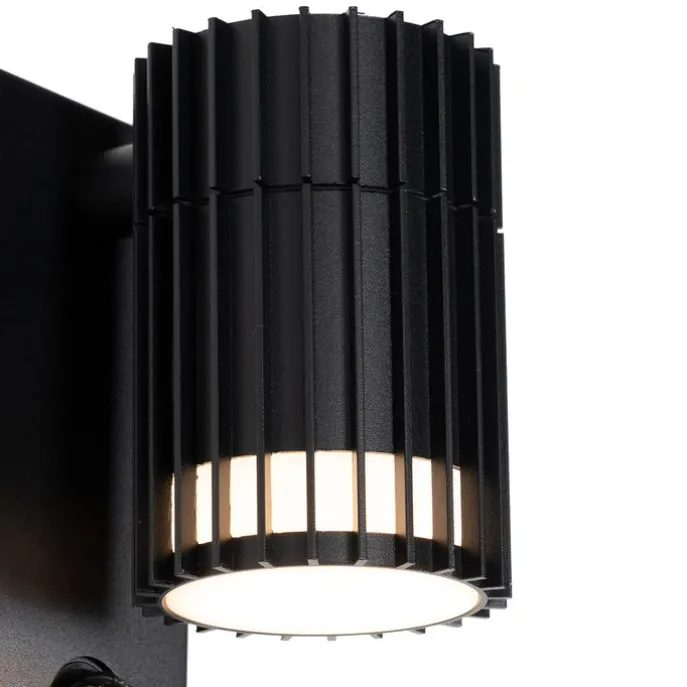 Design-Außenwandleuchte schwarz mit Bewegungssensor IP44 - Boris